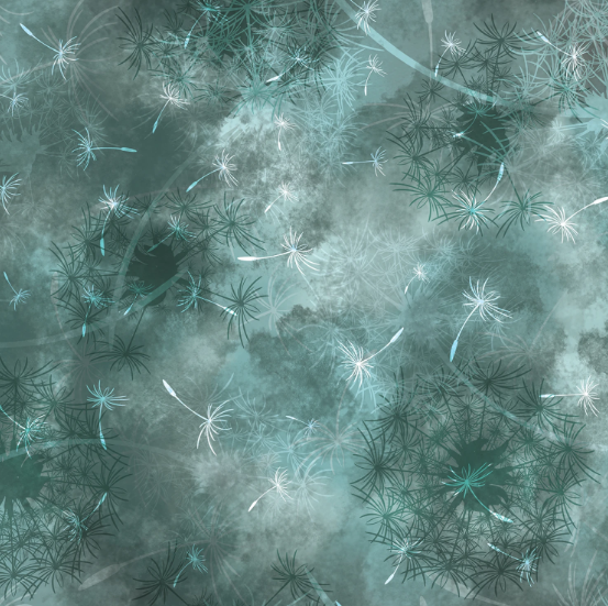108" - MOOK Fabrics- " Dandelion Dreams" Green - 100% Cotton