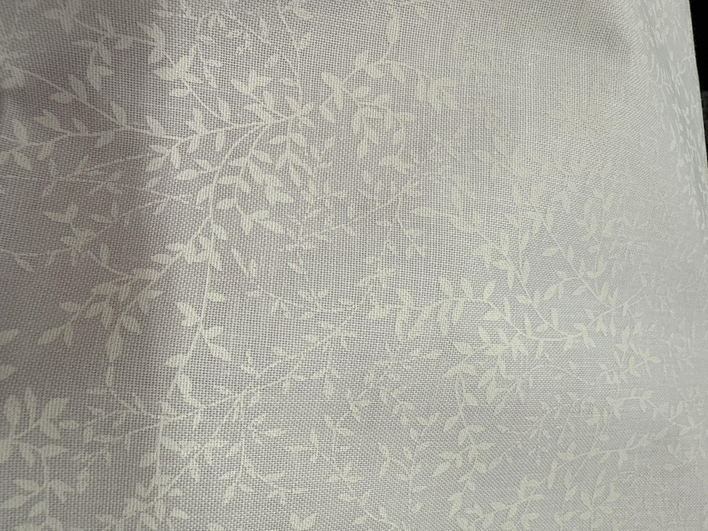 108" - White on White- Vines - 100% Cotton