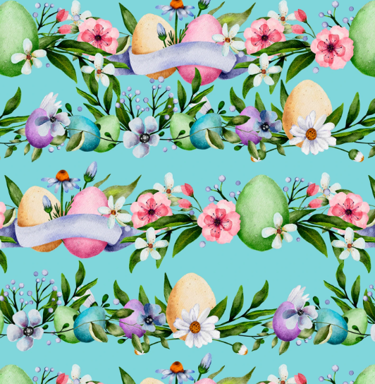 44" - Easter Stripes - 100% Cotton