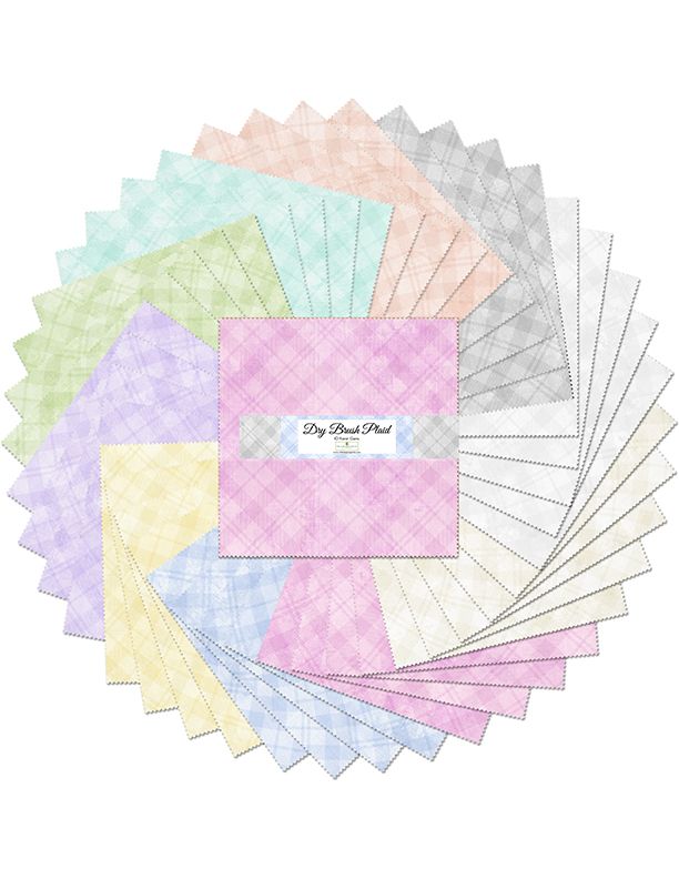 Wilmington Prints - Layer Cake - "Dry Brush Plaid" - 10"x10""squares 42 pcs