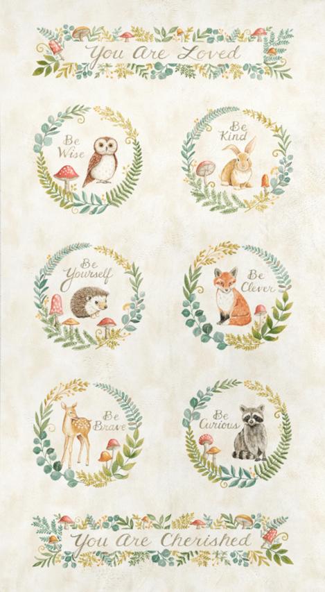 44" - Moda - Cuddle - "Effies Woods Cuddle Panel Cloud" - 100% Polyester