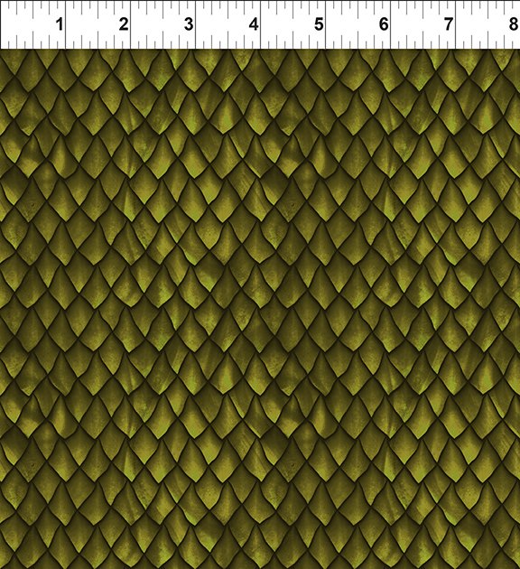 44" In The Beginning Fabrics - Dragons - "Green Dragon Skin" - 100% Cotton