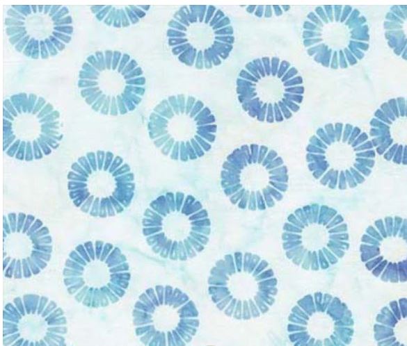 44"-Anthology Fabrics - Batik - "Cloud Petal Wheels" - 100% cotton