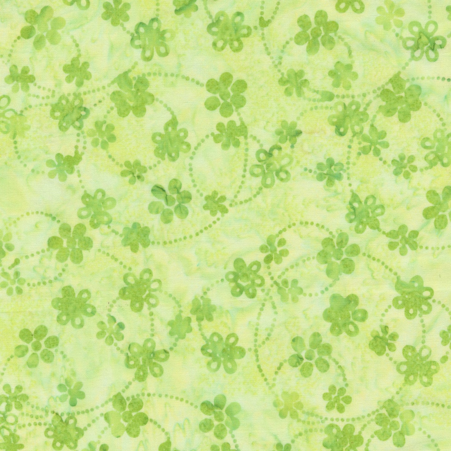 44"-Anthology Fabrics - Batik - "Vibrance Daisies - Lime" - 100% cotton