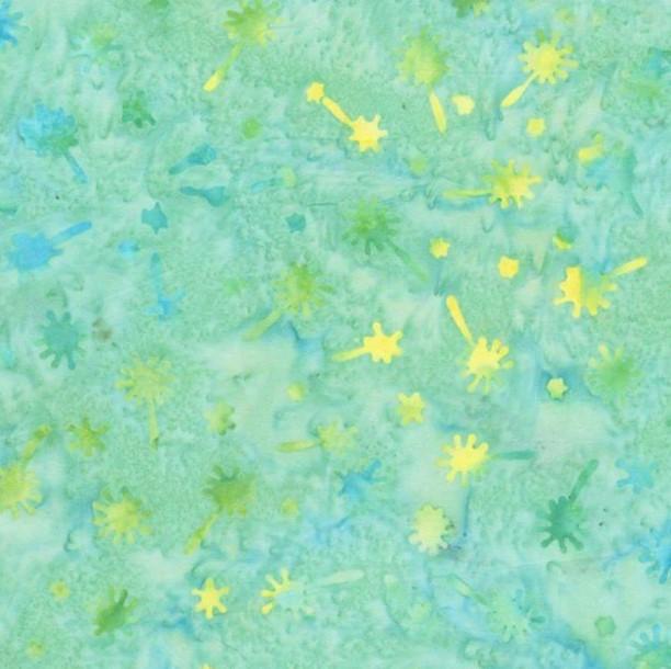 44"-Anthology Fabrics - Batik - "Aqua - Dandelion" - 100% cotton