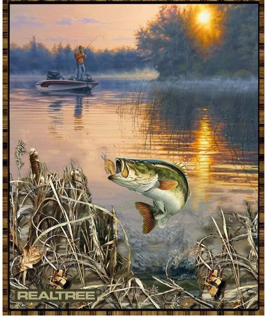 Panel - "Realtree Bass Panel" - 36"x44" - 100% Cotton...........