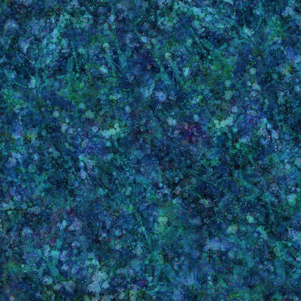 44" - Digitally Printed Batik "Dk Blue/Green2" - 100% Cotton