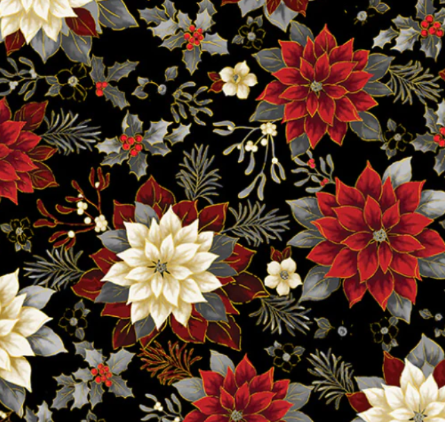 44" -Benartex Fabrics-"Holiday Garden" - 100% Cotton