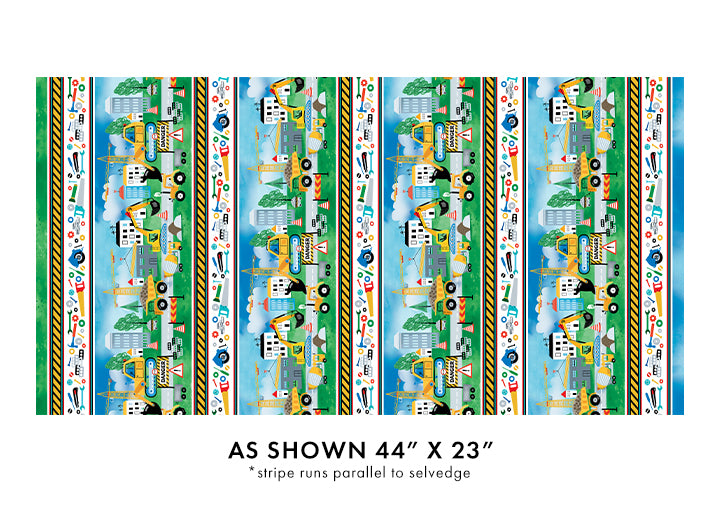 44" -Benartex -"Little Builder Stripe" - 100% Cotton