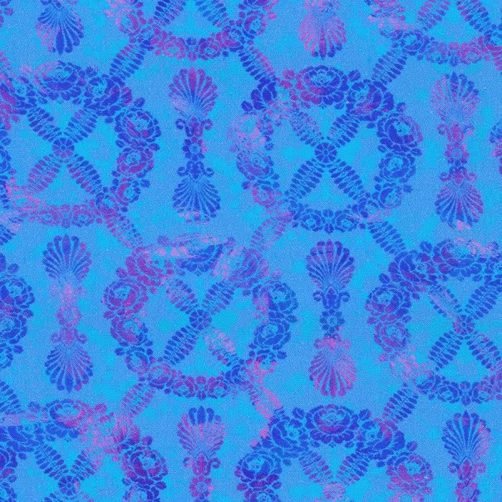 44"-Robert Kaufman- "Bloomburst" - Blue - 100% Cotton