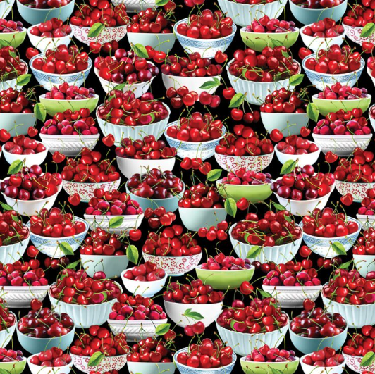 44" - Benartex - Bowl of Cherries - 100% Cotton