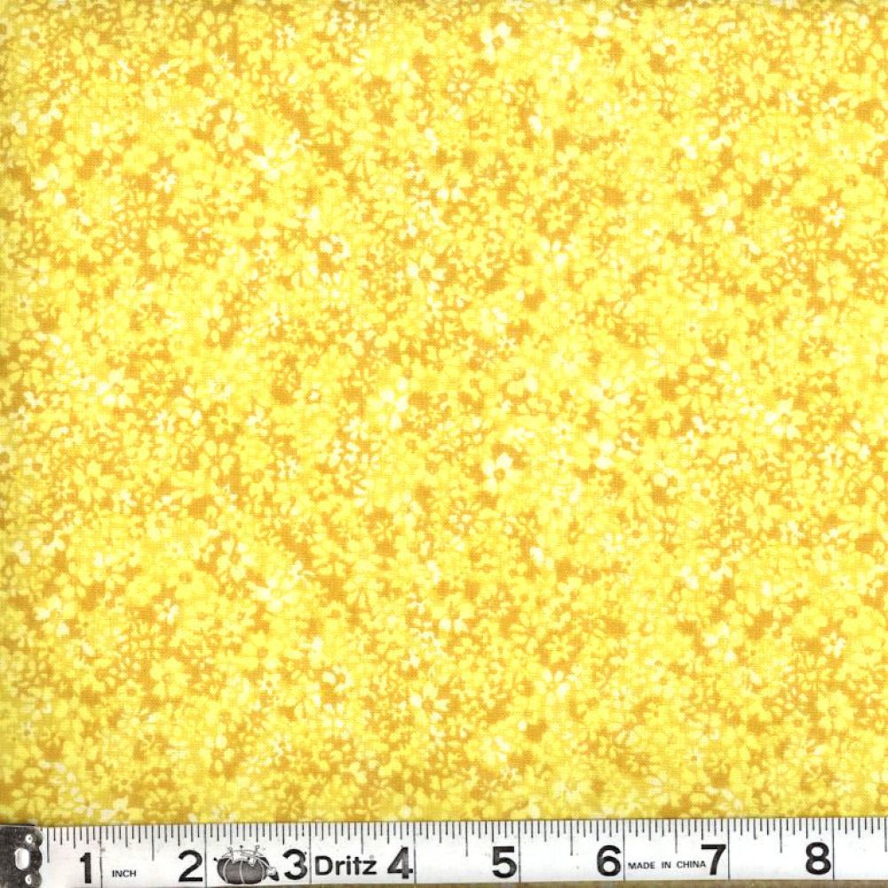 44"-"Confetti Floral"-Yellow - 100% Cotton