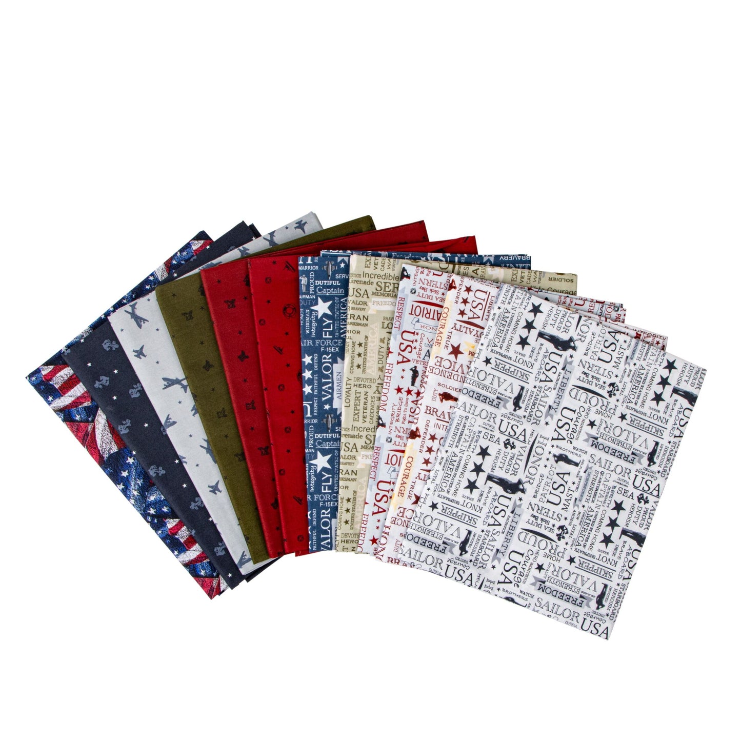 Riley Blake: Coming Home - 1 Yard Bundle in Military Branches Colorway
