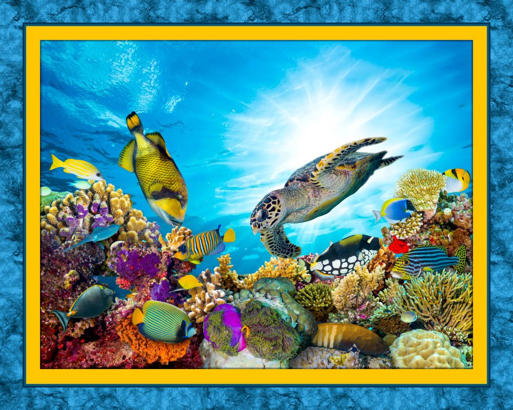 Panel - 45" "Coral Reef Panel" - 100% Cotton