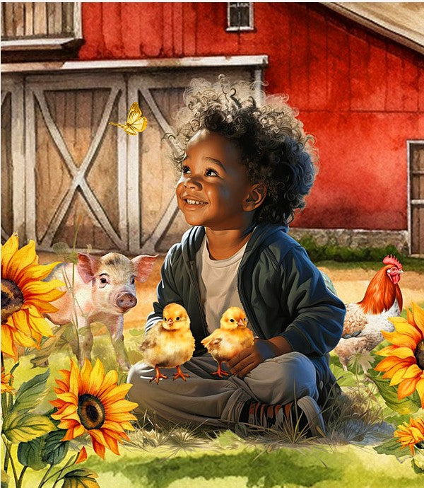 Panel - David's Textiles - "Barn Living" - 36"x44" - 100% Cotton