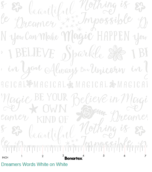 44"- Benartex - Dreamers Words - 100% Cotton