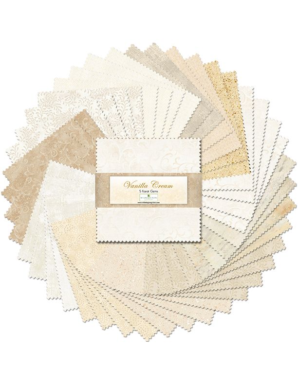 Wilmington Prints -Charm-Pack- "Vanilla Cream" -5"x 5"-42-pcs-100%-cotton-quilting-fabric