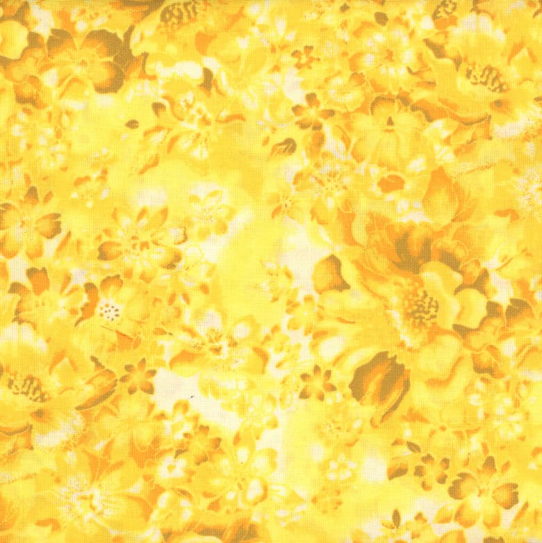 108" -Faded Floral - Yellow - 100% Cotton