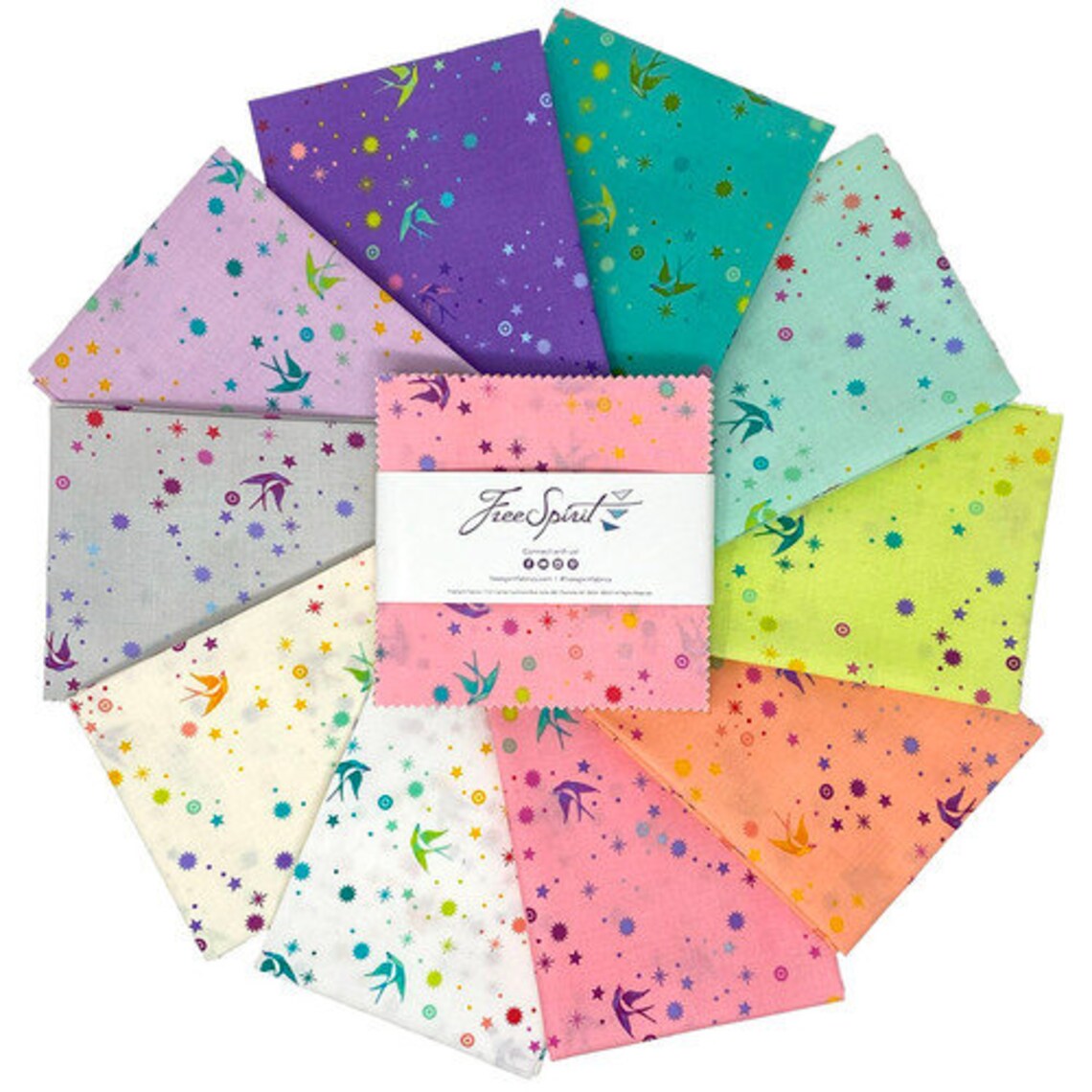Kaffe Fassett Collective - Tula Pink - Fairydust -Charm Pack- 5"x 5"- 42 pcs 100%-cotton quilting fabric