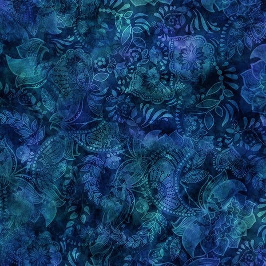 44"  -Fairy Tale "Blue/Green2" - 100% Cotton