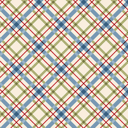 44"- Benartex - "Farm Fresh Plaid - Cream" - 100% Cotton