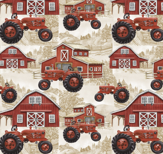 44" - Farm Tractor - 100% Cotton