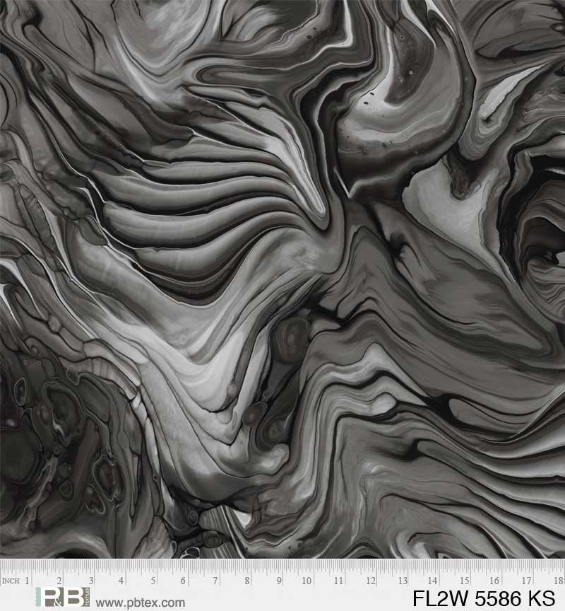 108" - P&B Textiles - "Fluidity II" Charcoal - 100% Cotton