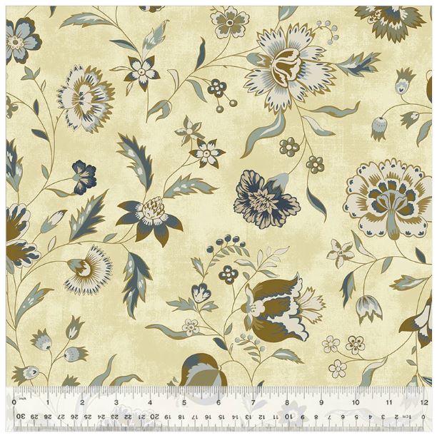44" - Windham Fabrics " Garden Tales - Moonstone" - 100% Cotton