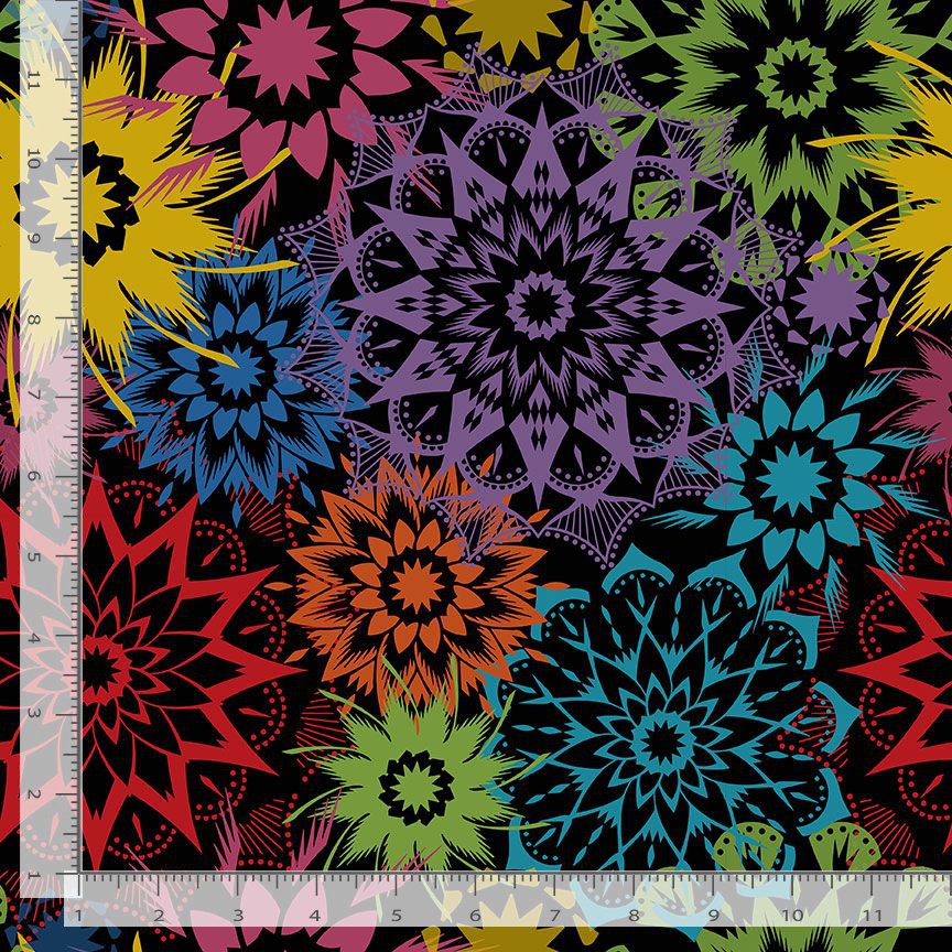 108" - Timeless Treasures - "Silhouette Stars -Carnival" - 100% Cotton