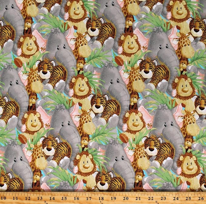 44"-"Jungle Babies" - Nursery - 100% Cotton