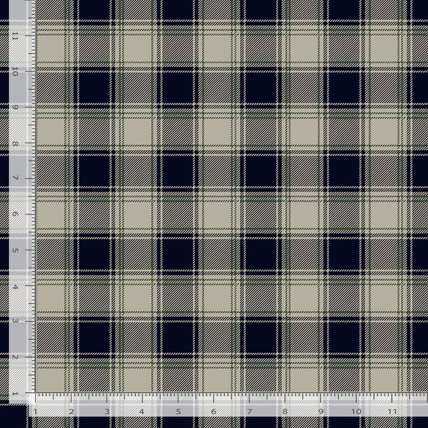 44" - Timeless Treasures - Welcome Winter "Lt Green Plaid" - 100% Cotton