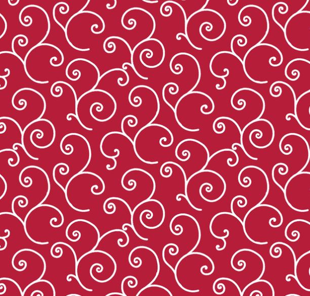 44"-Kimberbell Basics Scroll - Red 100% Cotton