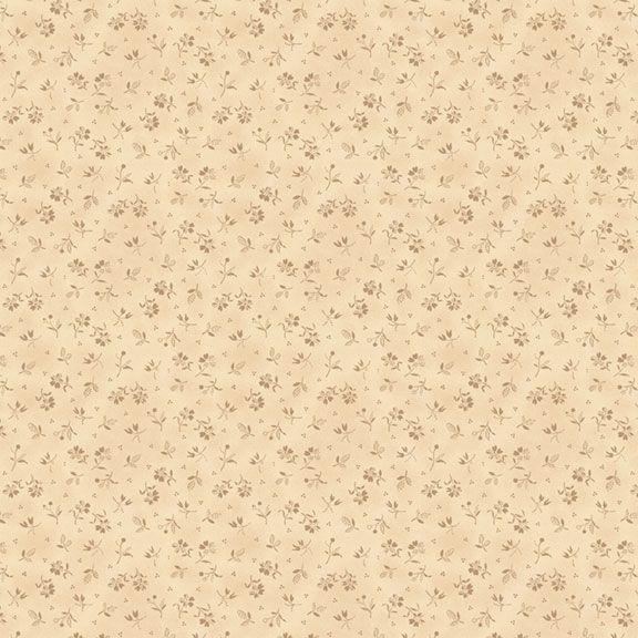 44" - Marcus Fabrics - "Black Sheep Cottons" Country Flowers - cream - 100% Cotton