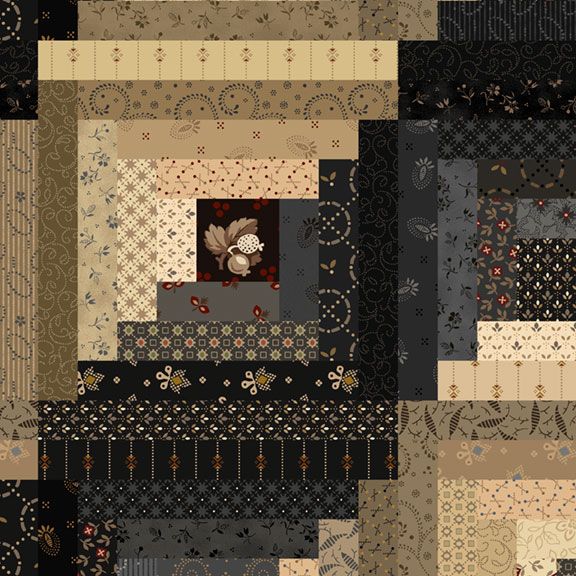 44" - Marcus Fabrics - "Black Sheep Cottons" Log Cabin - 100% Cotton