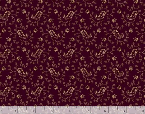 44"-Marcus Fabrics "Paisley Swirl" Purple-100%-cotton