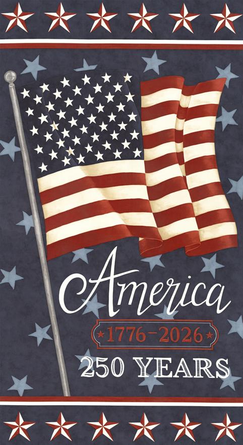 Moda - America 250 Years Panel Blue - 100% Cotton 24"x36"000000000