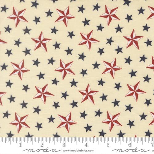 44" - Moda - America 250 Years- "Parchment - Big Stars" - 100% Cotton