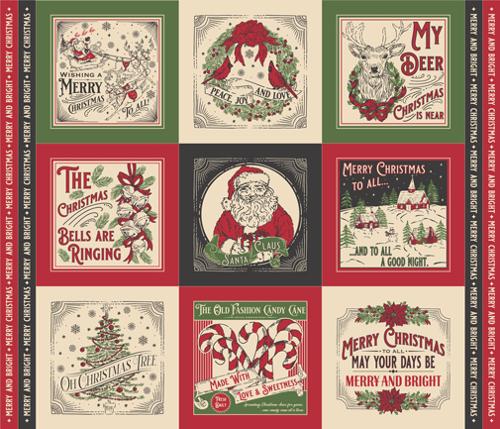 44" - Moda - "Holiday Cheer - Panel"- 100% Cotton