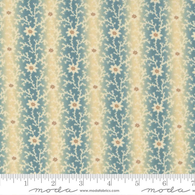 44" - Moda -Kates Garden Gate "Aqua" - 100% Cotton