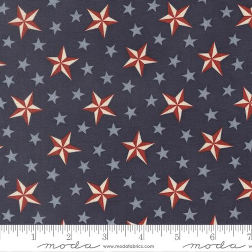 44"- Moda - "America 250 Years - Loyalty Blue - Red Stars" - 100% Cotton