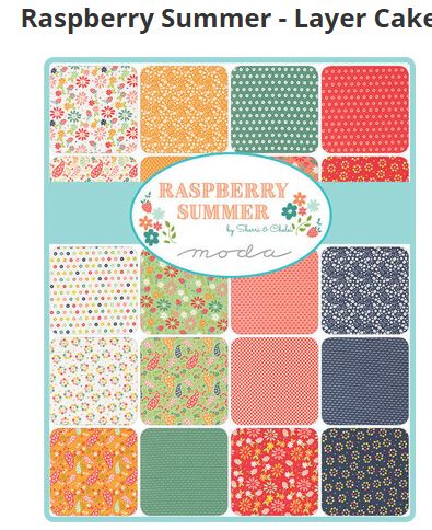 Moda - Raspberry Summer Layer Cake- 10"x10"- 42 pcs 100%-cotton quilting fabric