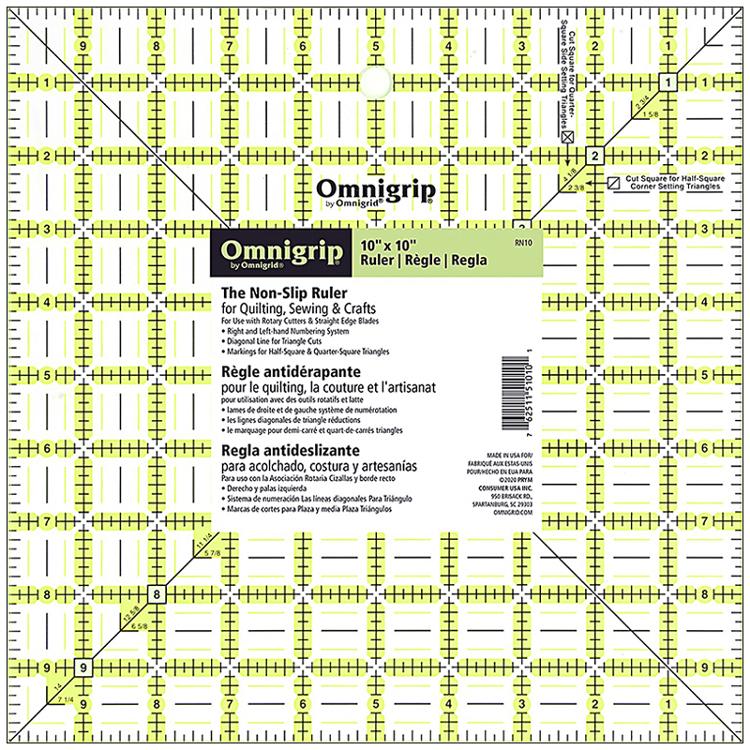 Omnigrip 10"x10" Ruler for Quilting