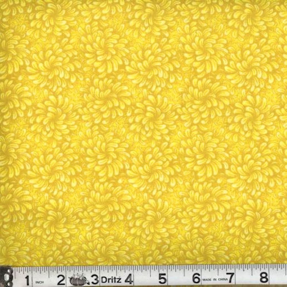 44"-"Petal Flow"-Yellow - 100% Cotton