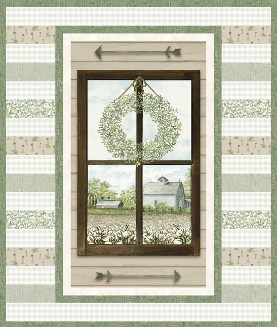 44"- Panel - P&B Textiles - "Farm View Panel" - 100% Cotton