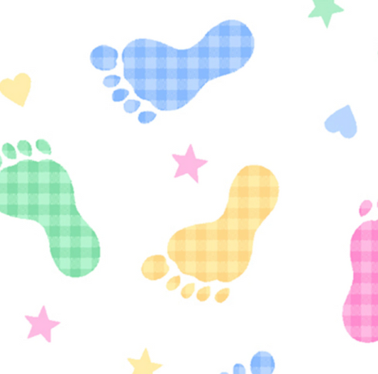 44"  - Flannel - A.E. Nathan - Pastel Feet - 100% Cotton