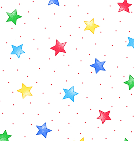 44"  - Flannel - A.E. Nathan - Pastel Stars - 100% Cotton