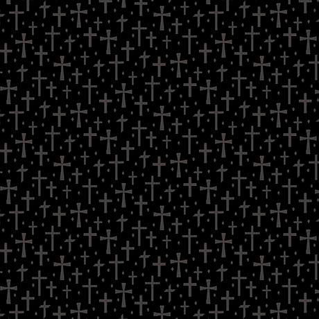 44" - QT Fabrics- " Quilting Illusions" Crosses - Black - 100% Cotton