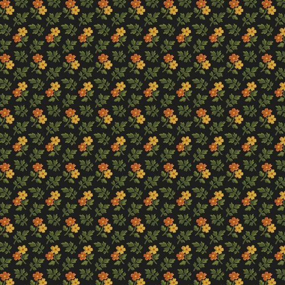 44"-Marcus - "Double Daisy" - Black- 100% Cotton