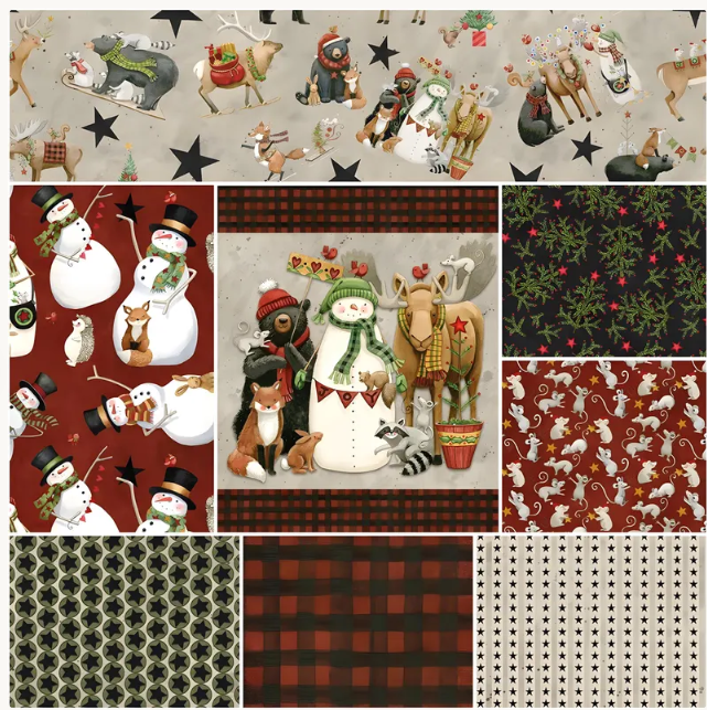 Panel plus Bundle- Riley Blake - Northern Christmas - 100% Cotton