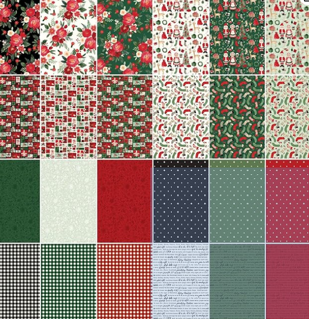 Riley Blake-Fat Quarters-Charming Christmas-18x-22-24-pcs